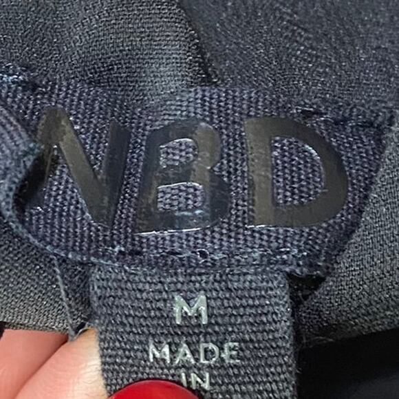 NBD Revolve Bustier Mini Dress Off Shoulder Long Sleeve Black Womens Medium - Picture 6 of 8